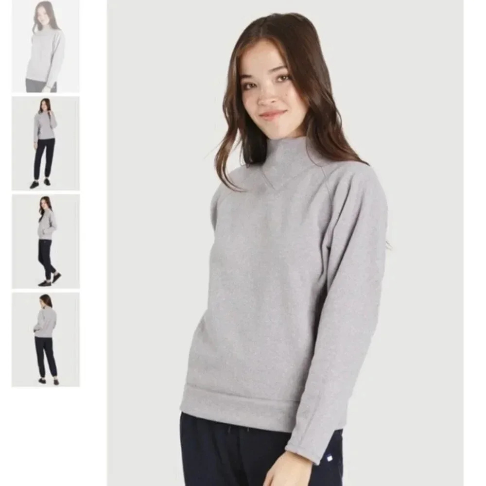 Kit and Ace Grey Ribbed Mock Neck Sweater XS